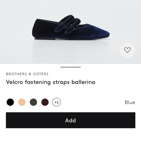 NWT Mango Velcro Fastening Velvet Ballerina Flats - Picture 5 of 8